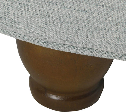 25" Button Tufted round Storage Ottoman - Light Blue