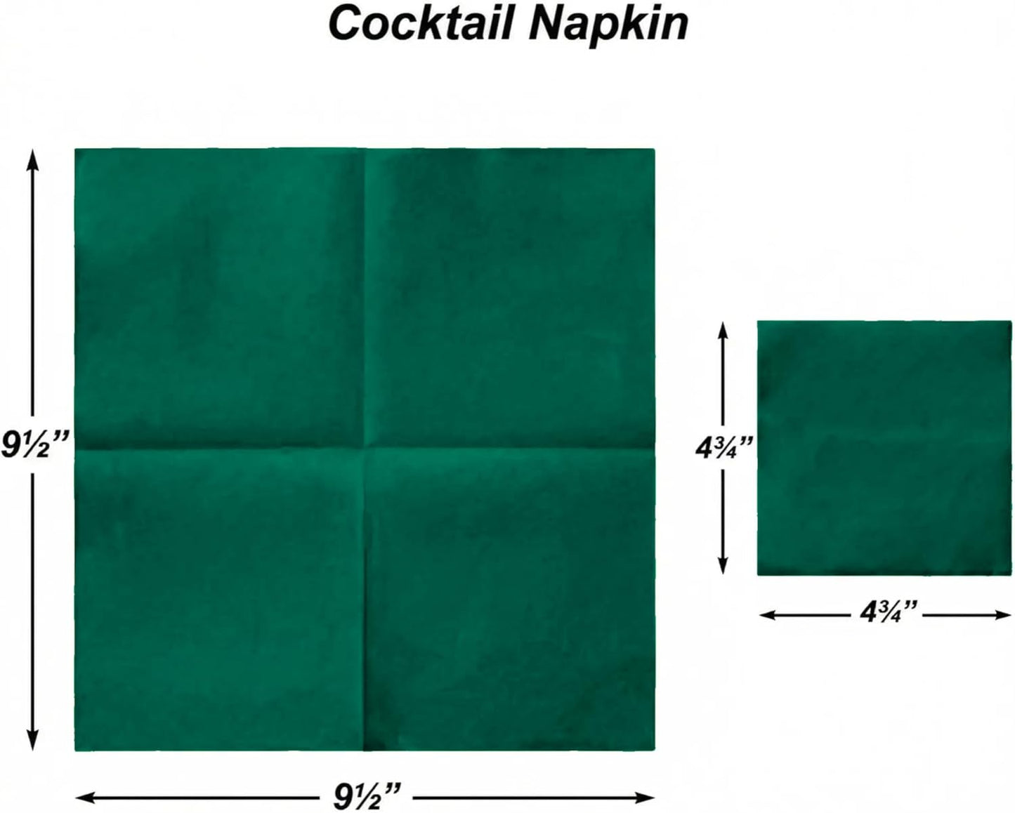 Paper Cocktail Napkins - Linen-Like Disposable Beverage Bar Napkins 4.75" X 4.75" - Bulk Square Napkins - Ideal for Party or Wedding (Green -100 Count)